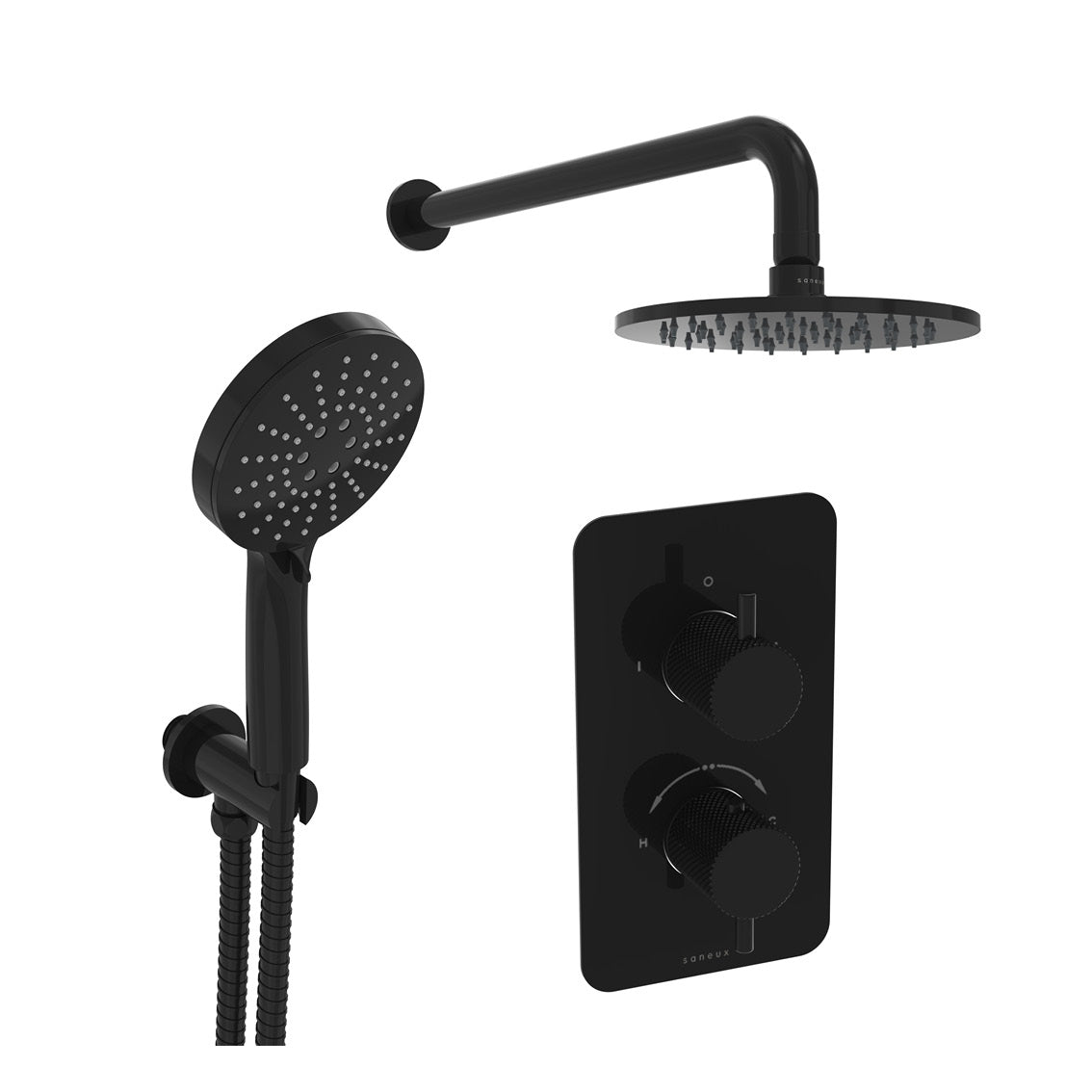 COS 2 way shower kit - w/ 3 Function Handset & Shower Head - Knurled