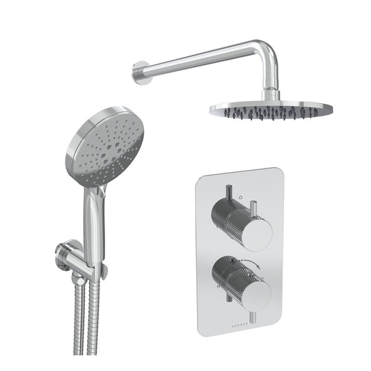 COS 2 way shower kit - w/ 3 Function Handset & Shower Head - Knurled