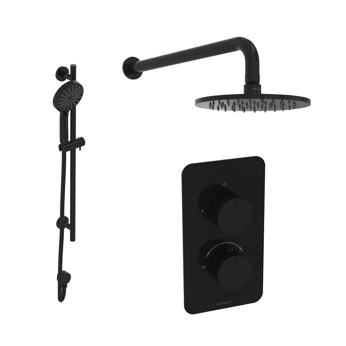 COS 2 way shower kit - w/ 3 Function Handset & Slider Rail & Shower Head - Fluted