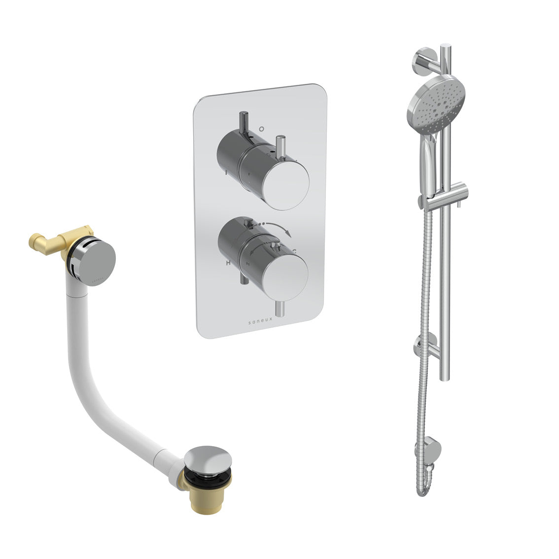 COS 2 way shower kit - w/ 3 Function Handset & Slider Rail & Bath filler