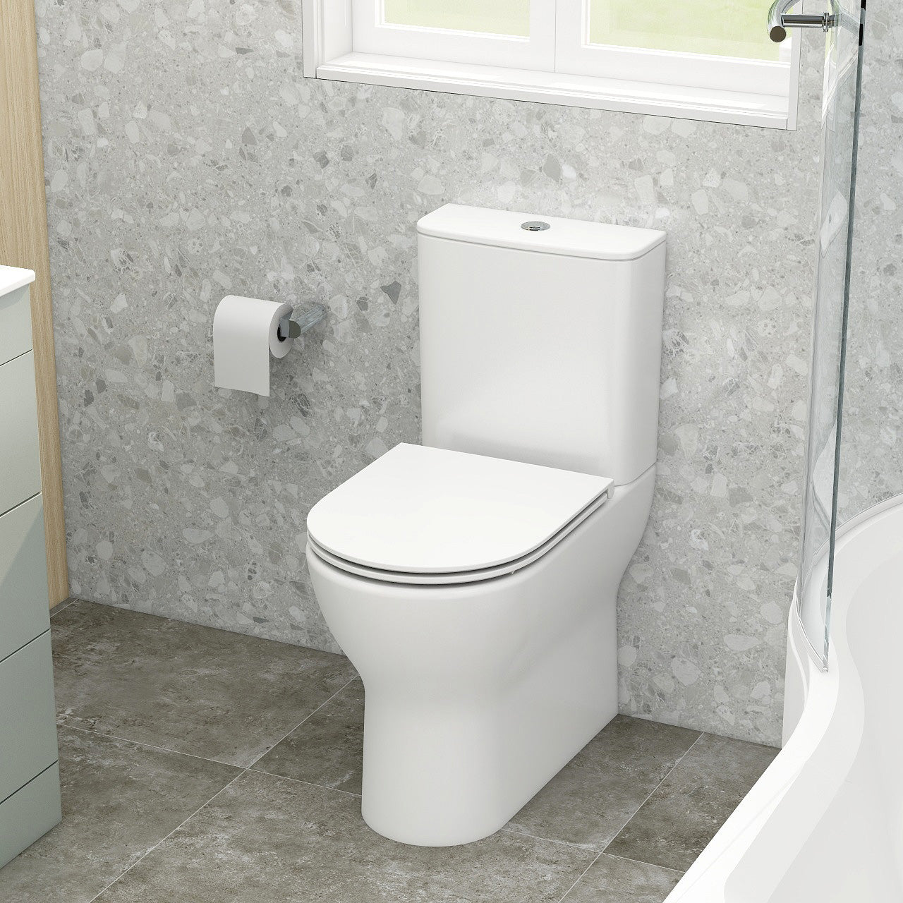 Ronda close coupled closed back pan & cistern