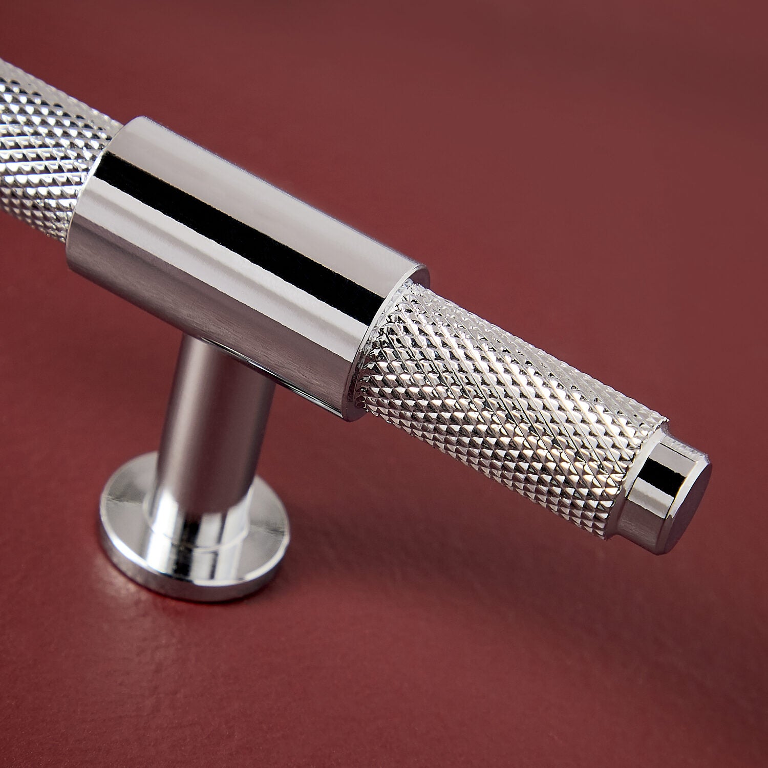 Knurled T Bar 95mm Handle Chrome
