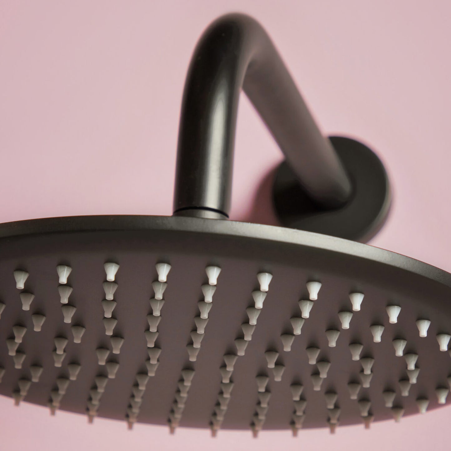Round Shower Arm & Head Matte Black