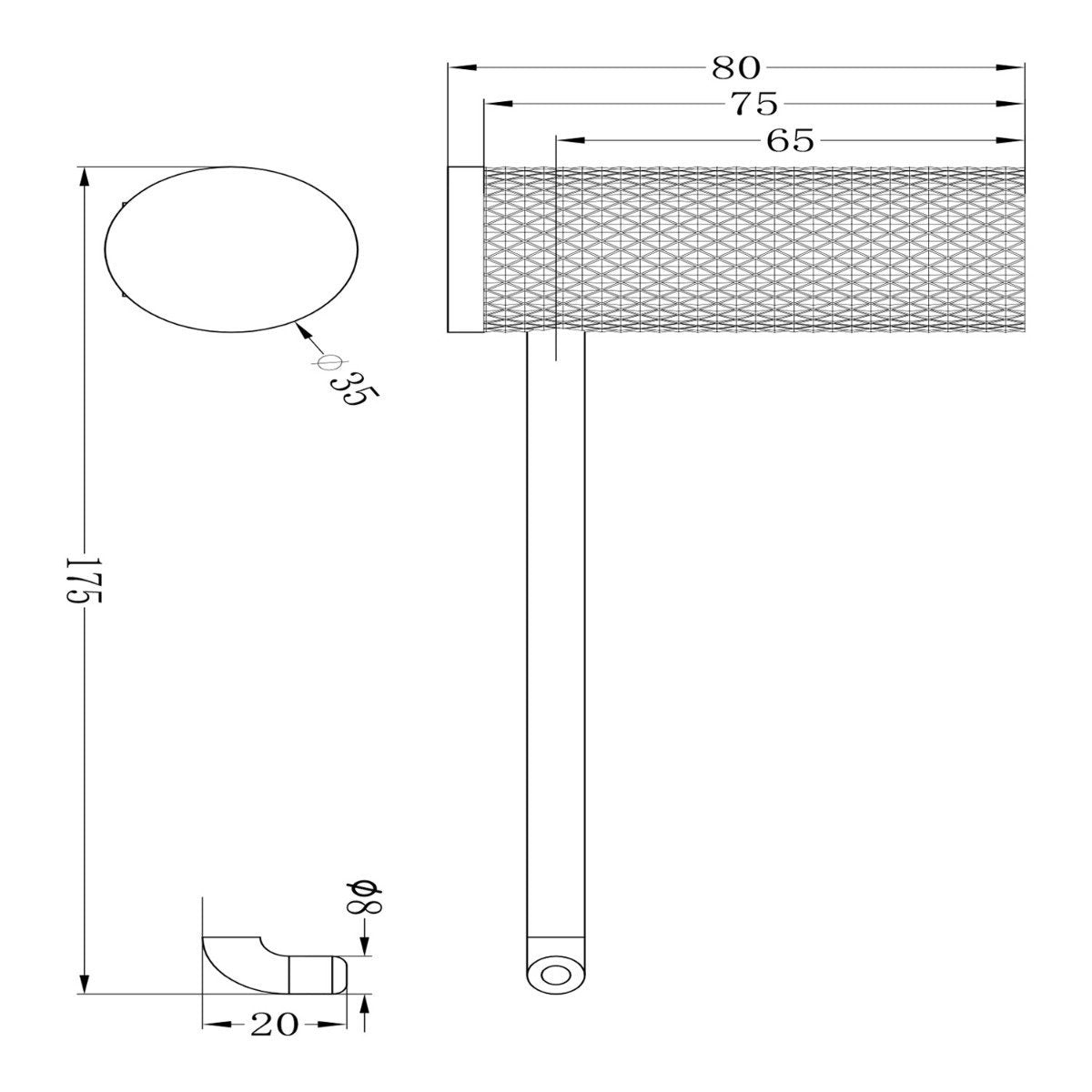 Moray Gunmetal Knurled Toilet Roll Holder