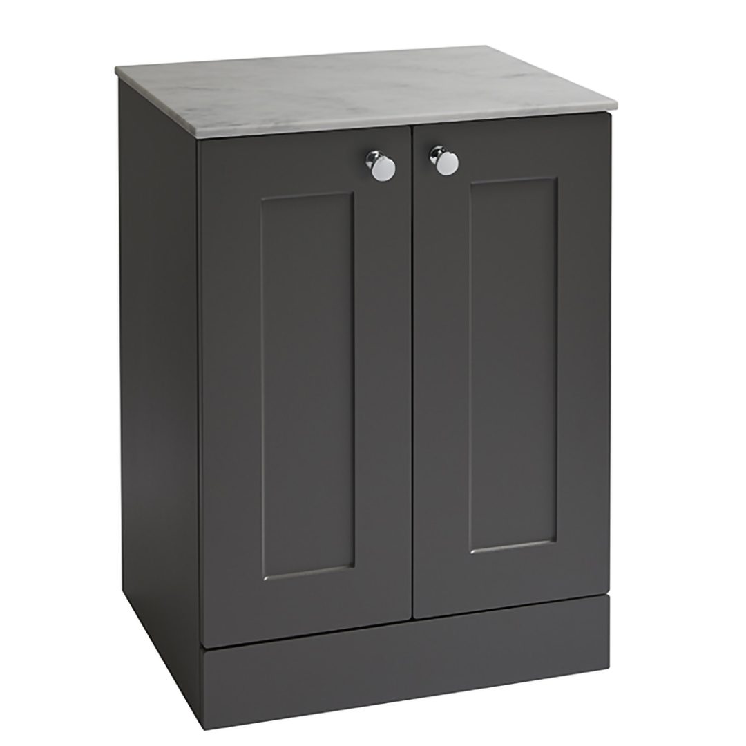 Elegant Haven Dunbar 550 Ash Grey Floor Standing Counter Top Unit And Marble Effect Worktop 42407-