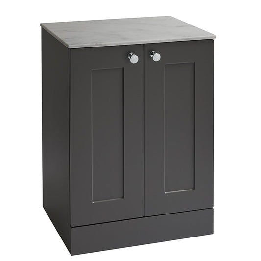 Elegant Haven Dunbar 550 Ash Grey Floor Standing Counter Top Unit And Marble Effect Worktop 42407-
