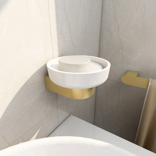 Duro soap dish in brushed brass