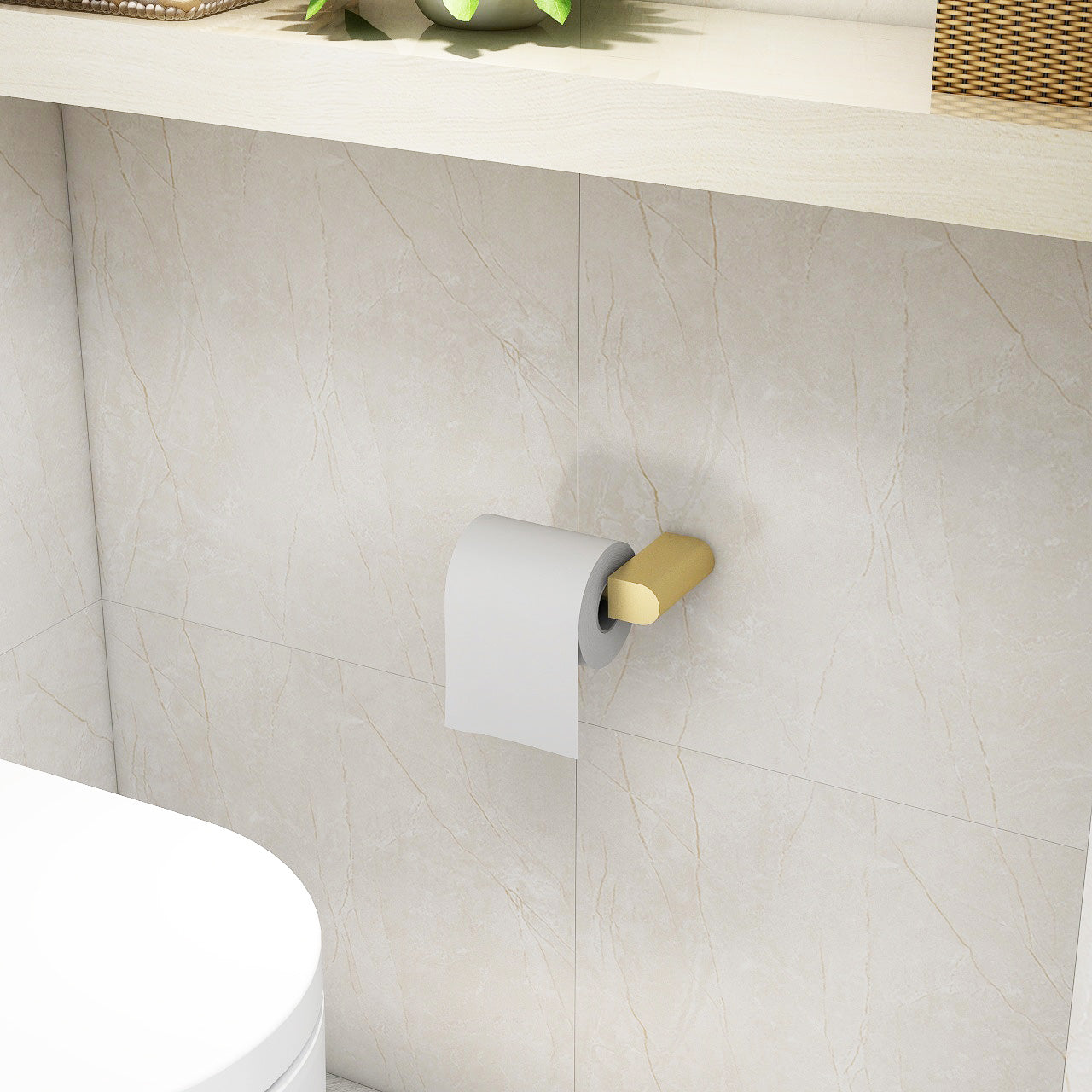 Duro toilet roll holder in brushed brass