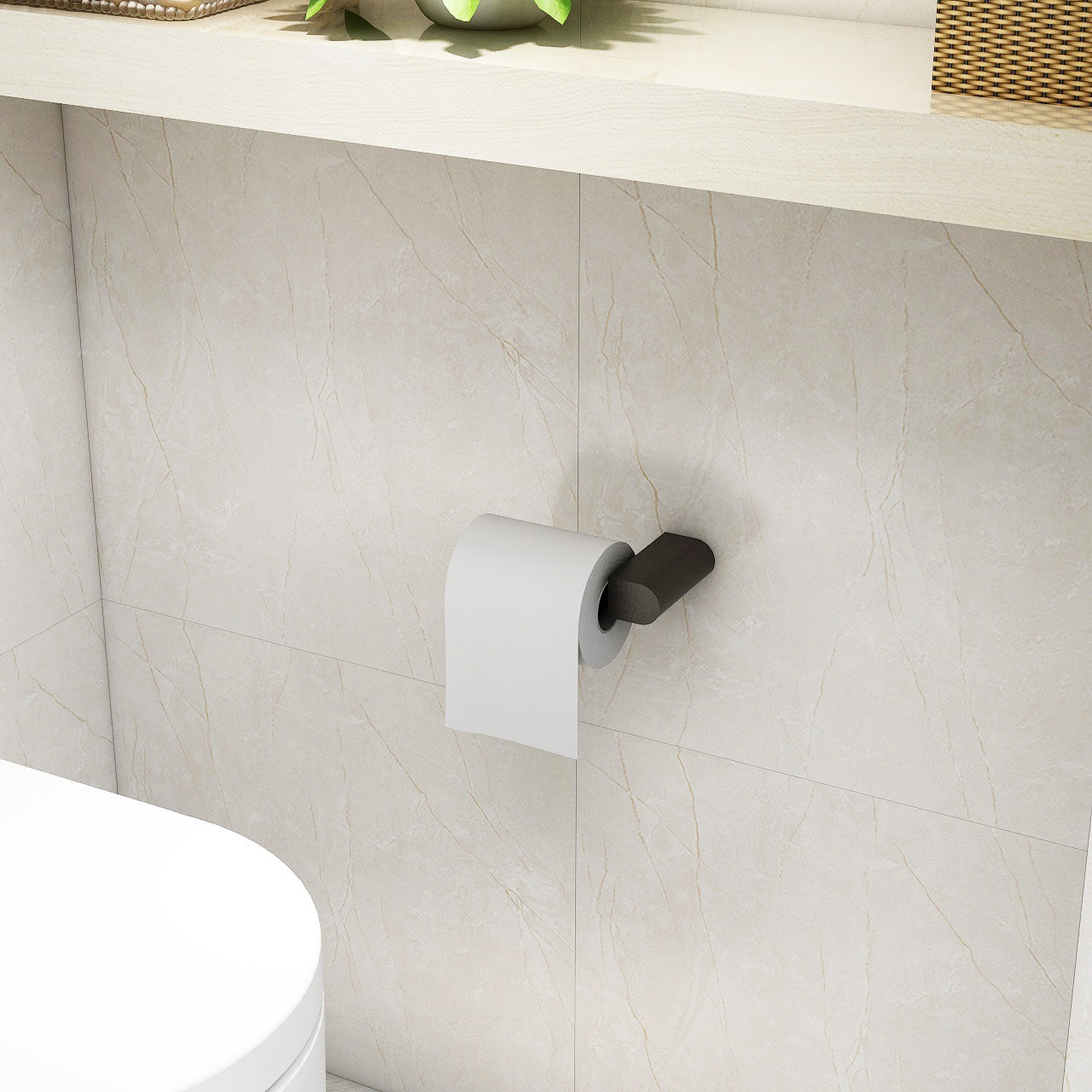 Duro toilet roll holder in matt black