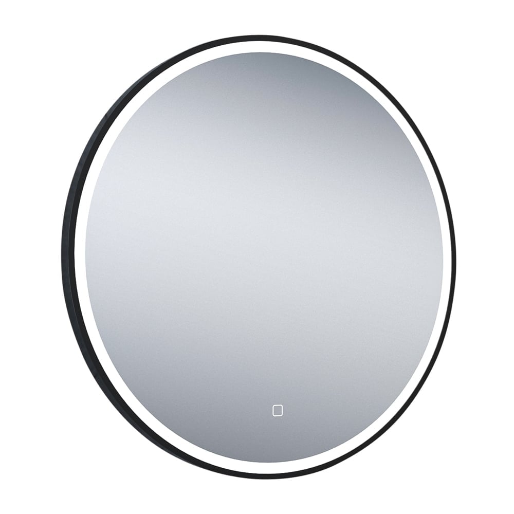 Avery Black Round LED Mirror 700mm