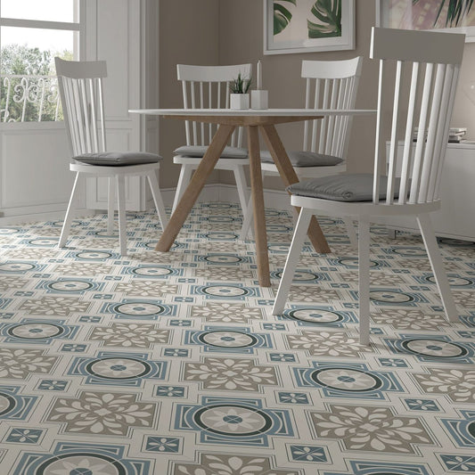 Bilbao Grey Patterned Matt Ceramic Tile 450x450mm