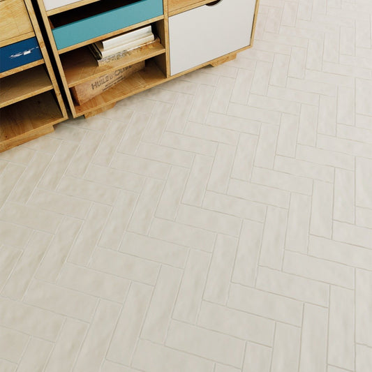 Borneo Soft White Matt Porcelain Tile 65x200mm