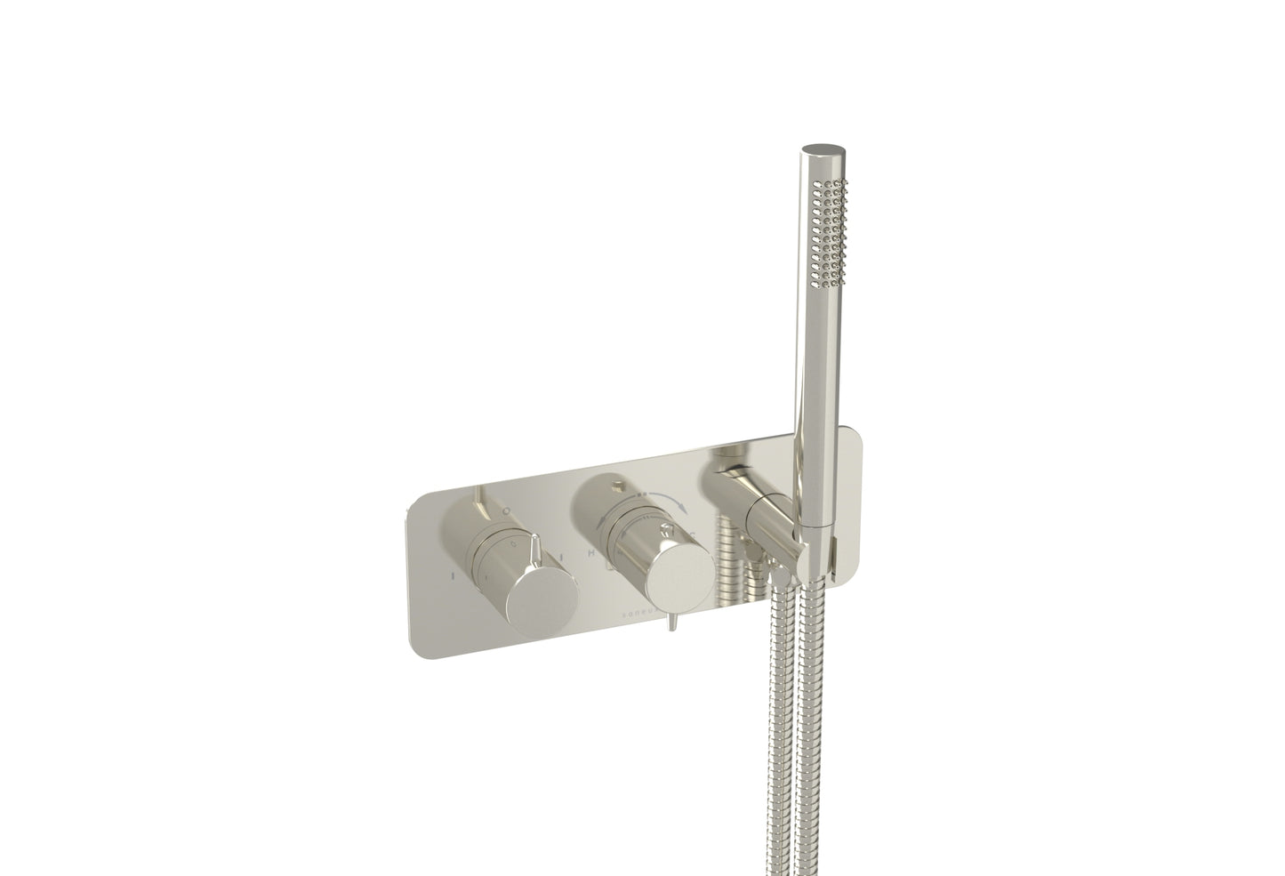 EDEN 2 way handles & plate finish kit in landscape with outlet elbow (for ED020L.H.BN)