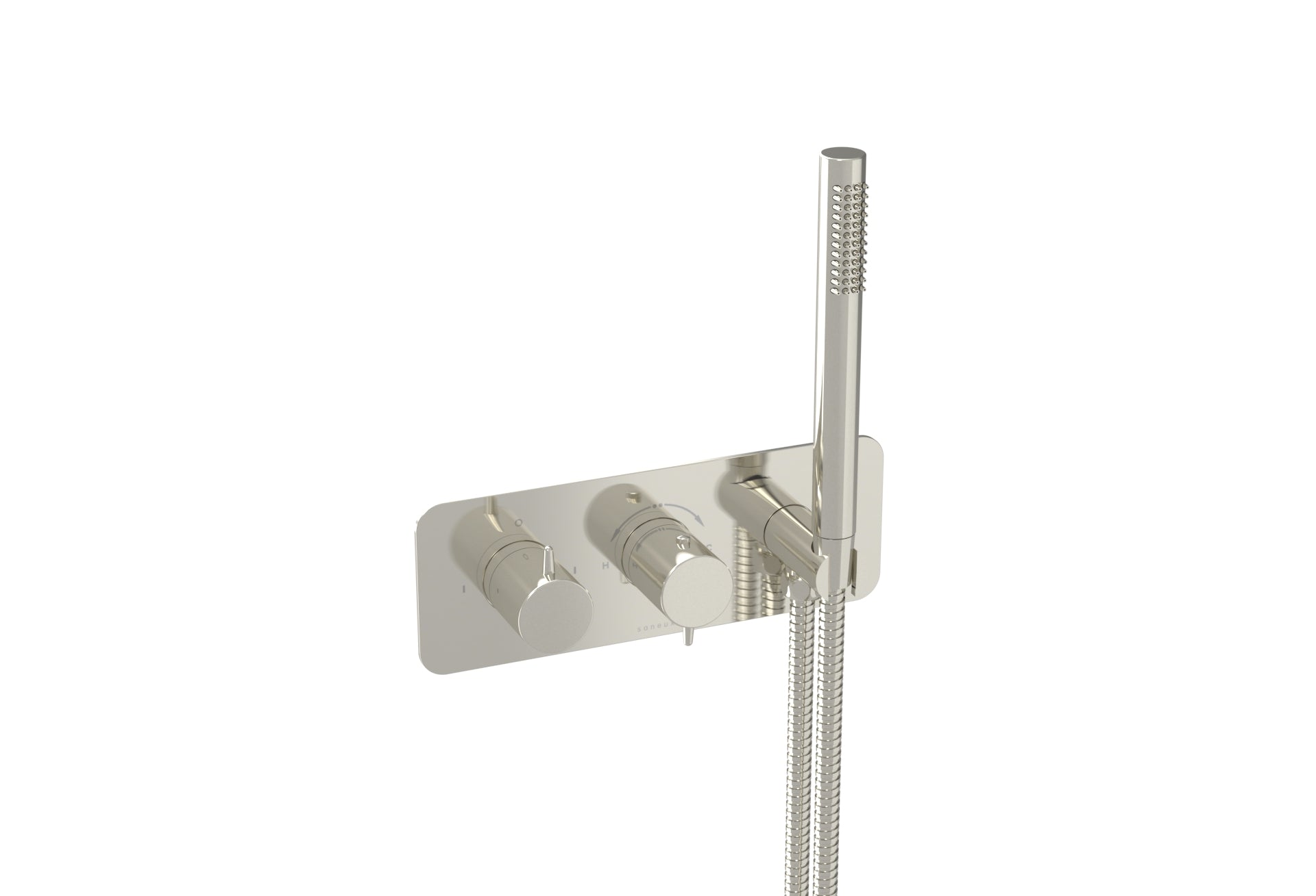 EDEN 2 way handles & plate finish kit in landscape with outlet elbow (for ED020L.H.BN)