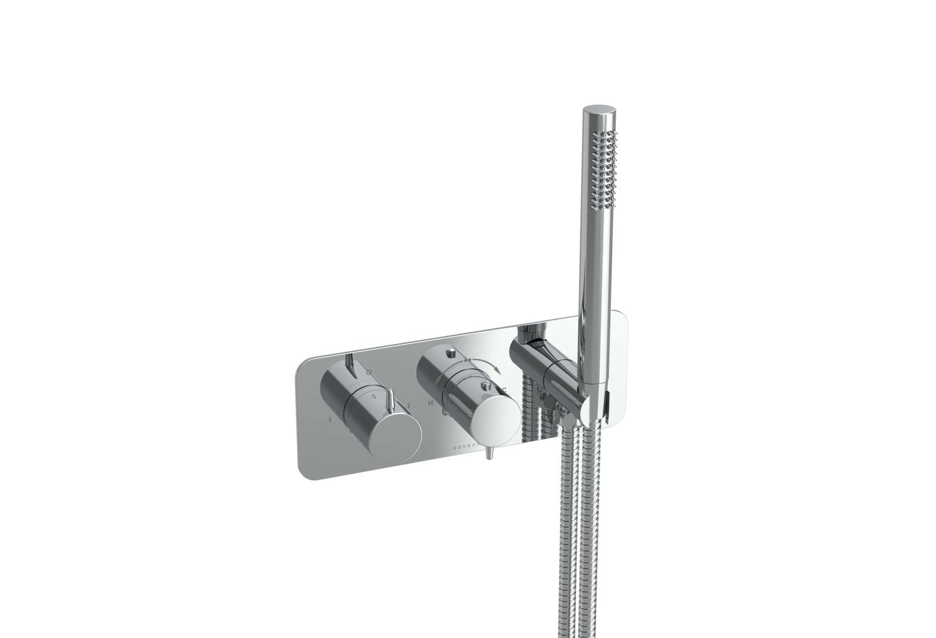 EDEN 2 way thermostatic shower valve kit in landscape with handspray