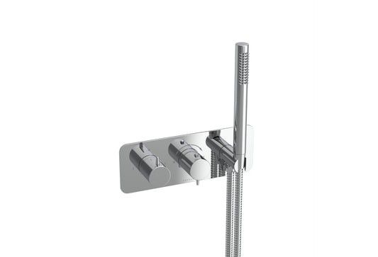 EDEN 2 way thermostatic shower valve kit in landscape with handspray