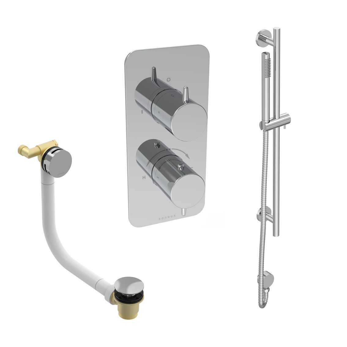 EDEN 2 way shower kit - w/ Slim Handset & Slider Rail & Bath filler