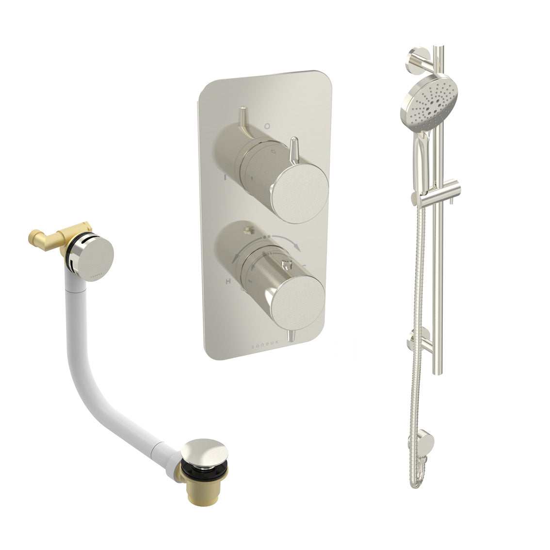 EDEN 2 way shower kit - w/ 3 Function Handset & Slider Rail & Bath filler