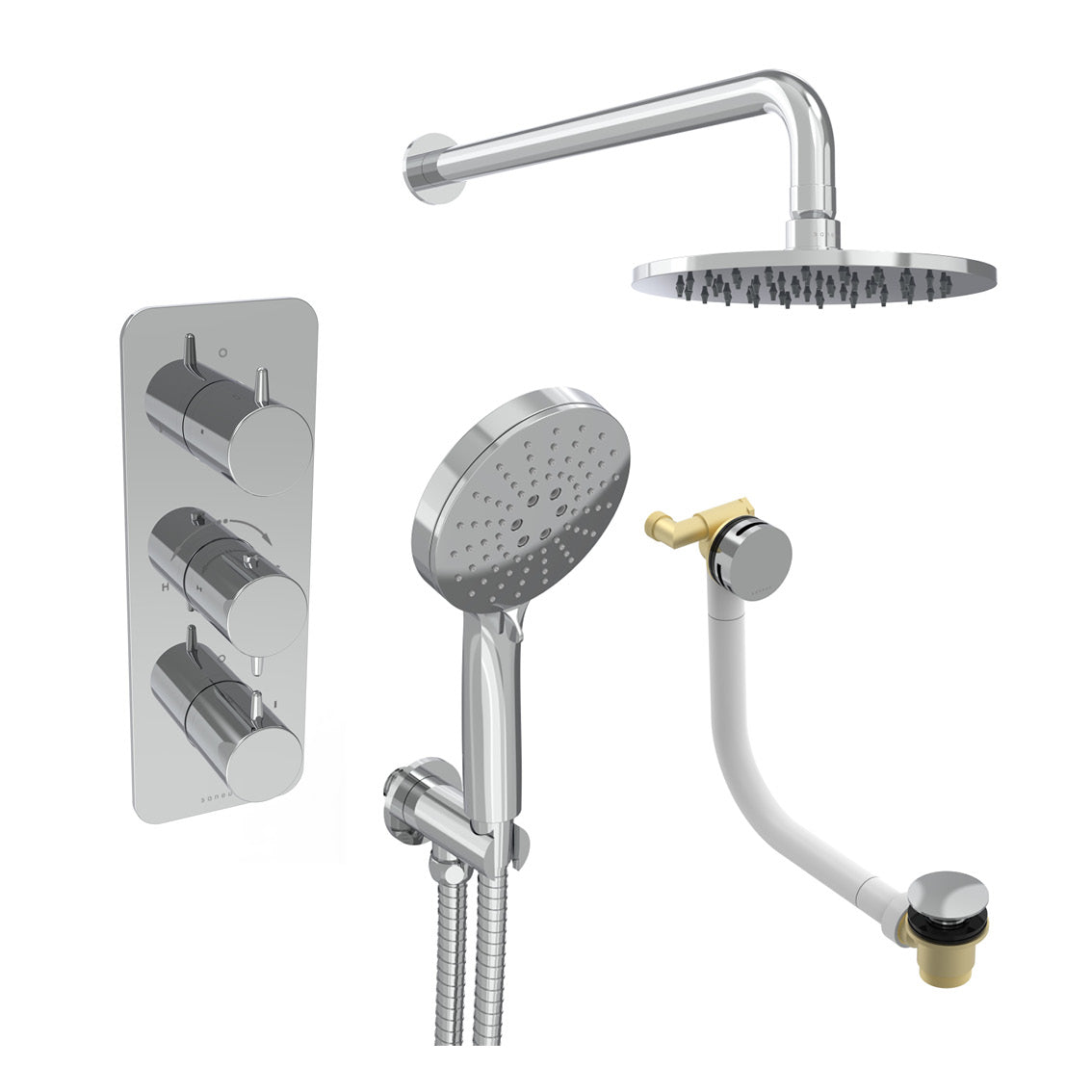 EDEN 3 way shower kit - w/ 3 Function Handset & Bath filler & Shower Head