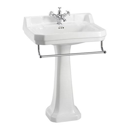 Edwardian 61cm Basin, Towel Rail & Regal Pedestal