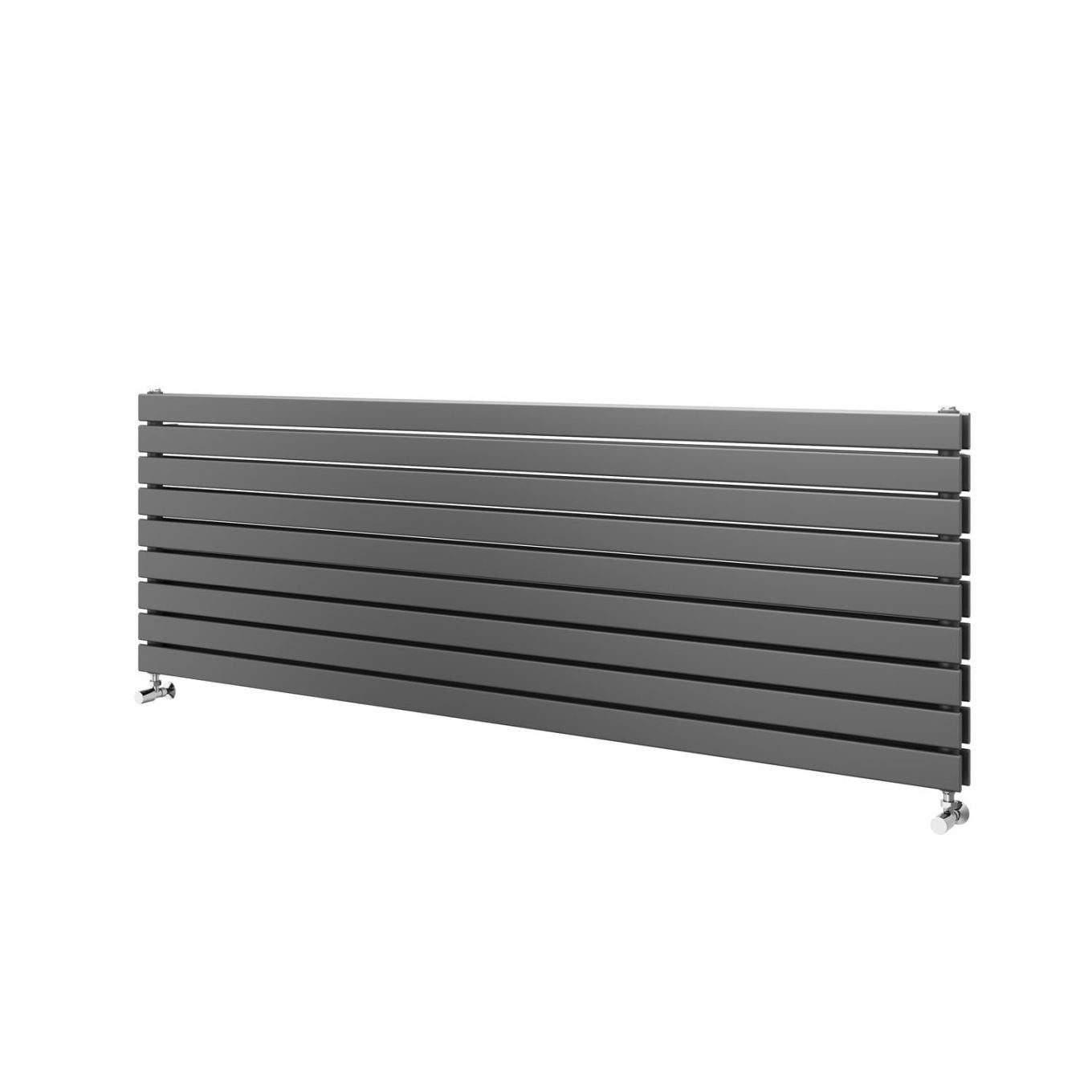 Perth Grey Double Horizontal Flat Panel Radiator 610x1800mm