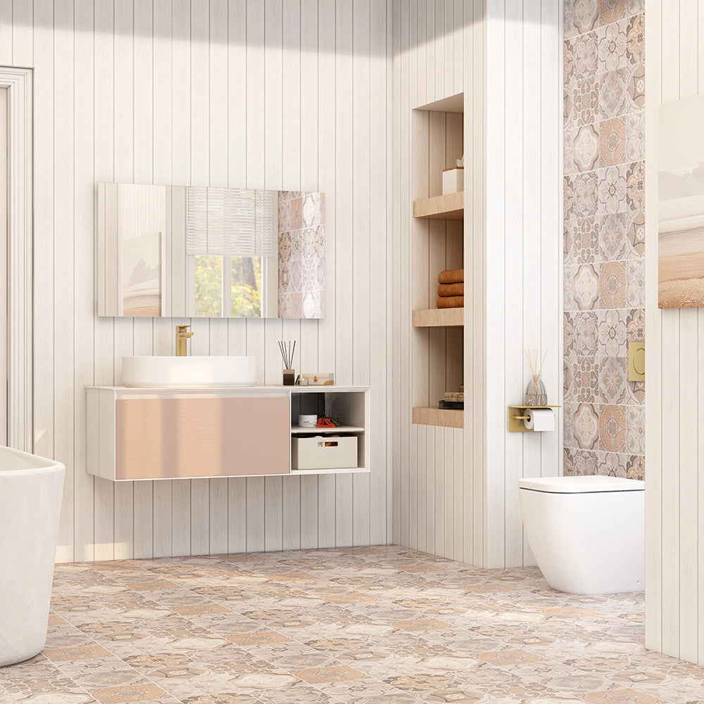 Essence 1200mm single Drawer cabinet in Matt Stone