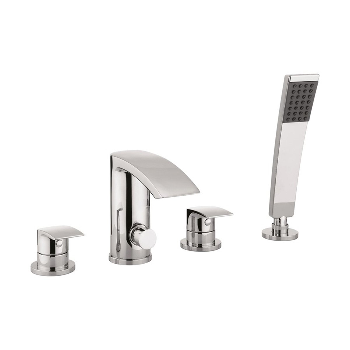 Crosswater Flow 4 Hole Bath Shower Mixer Tap Chrome