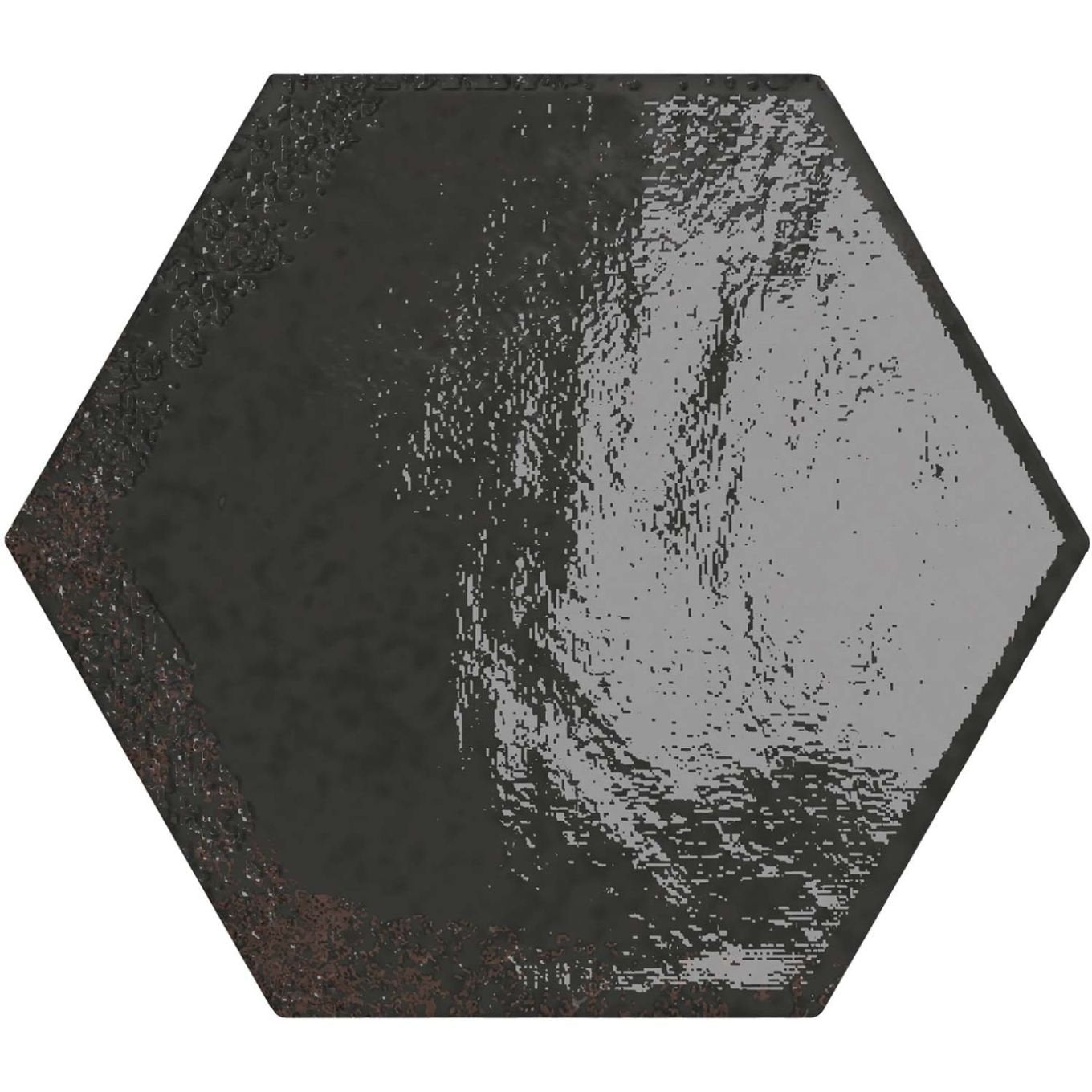 Bergamo Black Porcelain Hexagon Tile 150x130mm