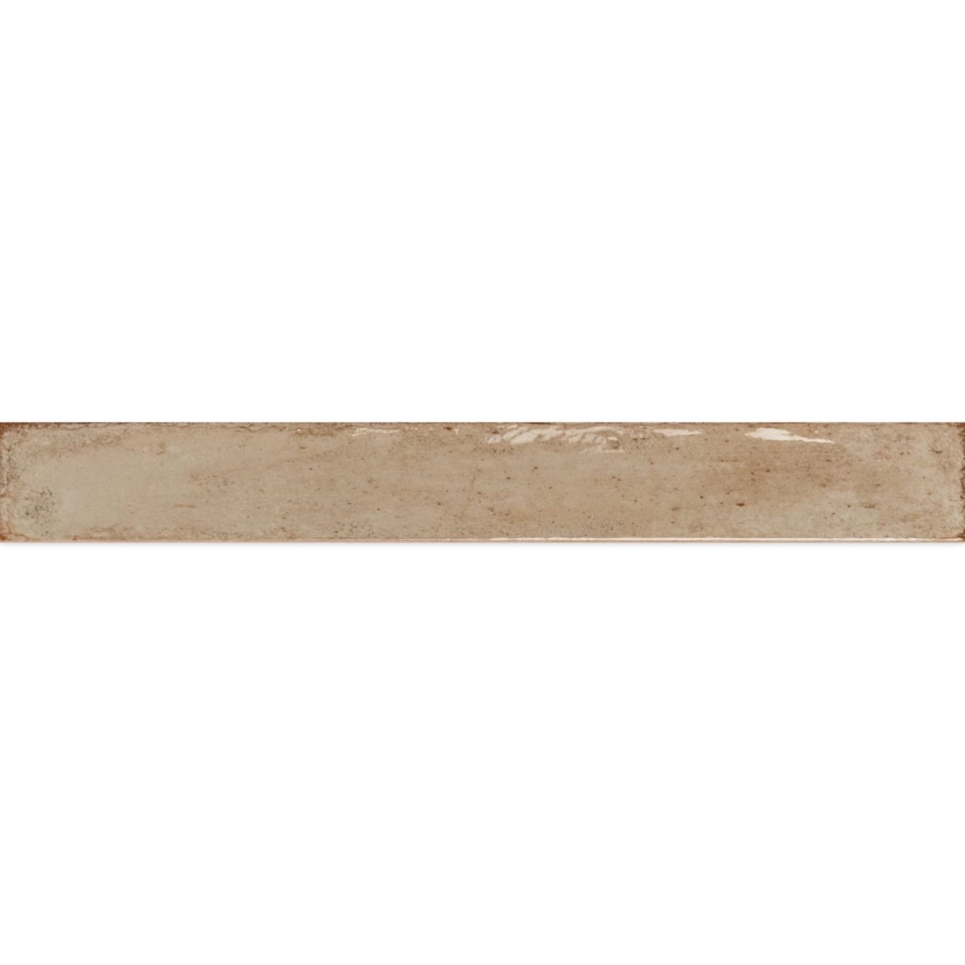 Capri Capuccino Beige Gloss Ceramic Brick Tile 400x50mm