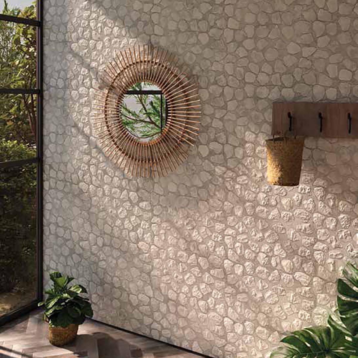Cristianos Matt White Stone Wall Tile 600x400mm