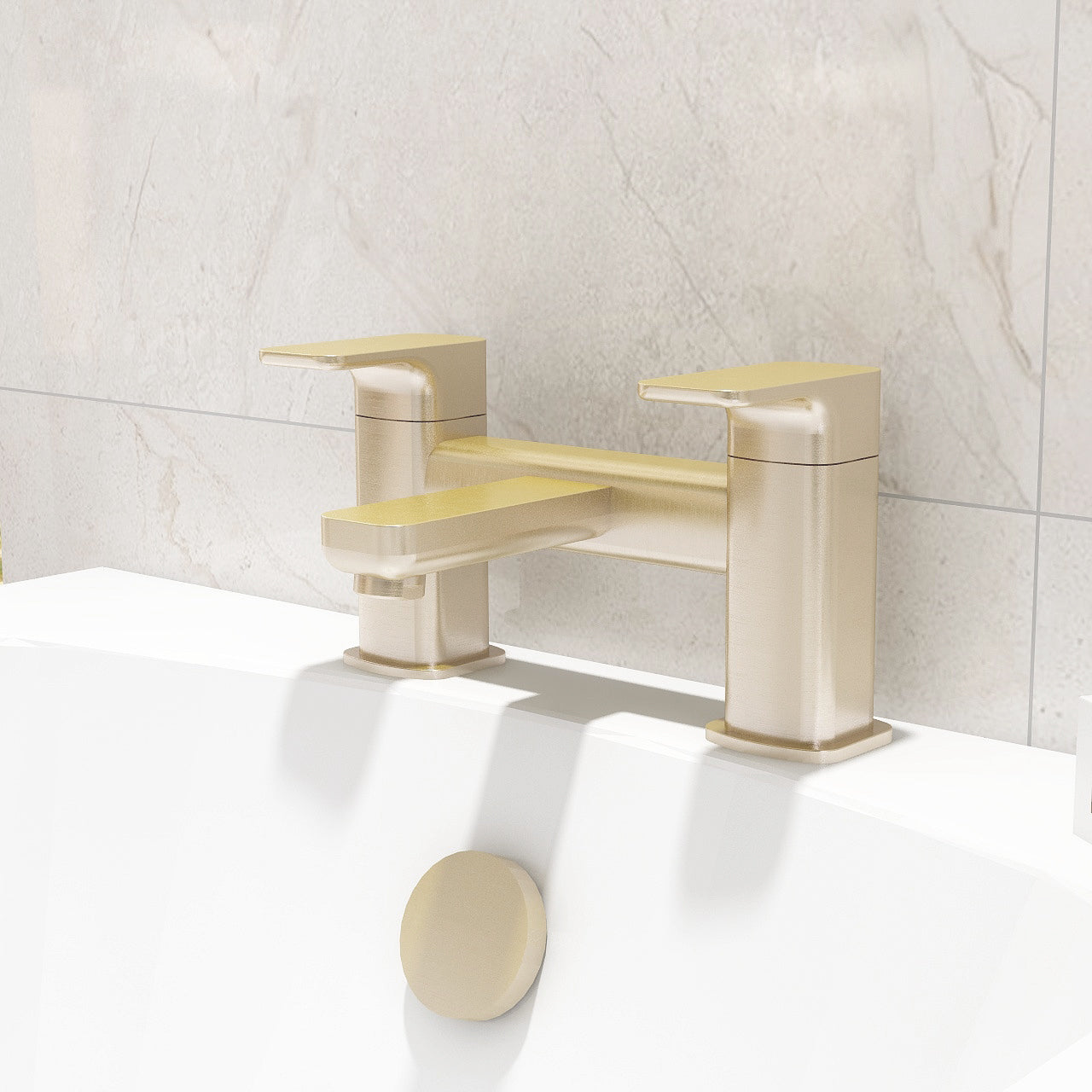 Flite bath filler in Brushed Brass