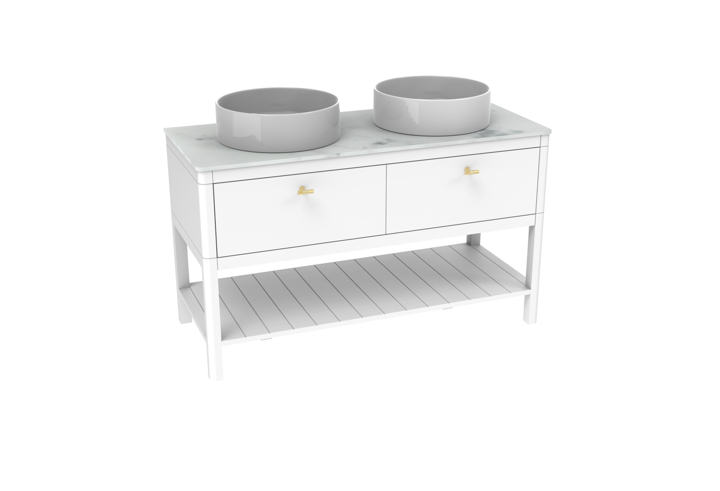 FRONTIER 120cm 2 drawer floor standing unit with undermount tray