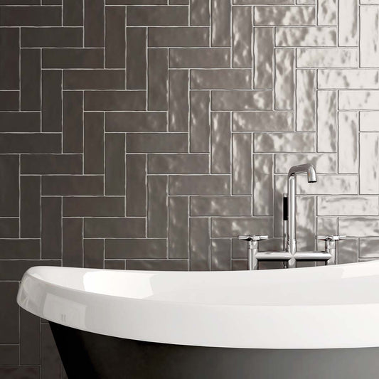 Borneo Graphite Gloss Porcelain Tile 65x200mm