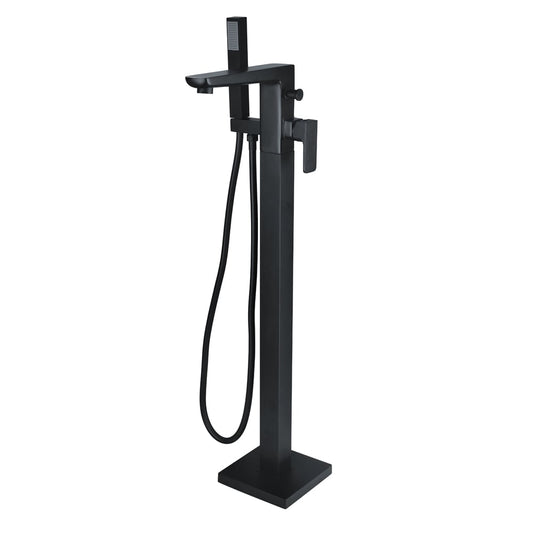 Zena Matt Black Floor Standing Bath Shower Mixer Tap
