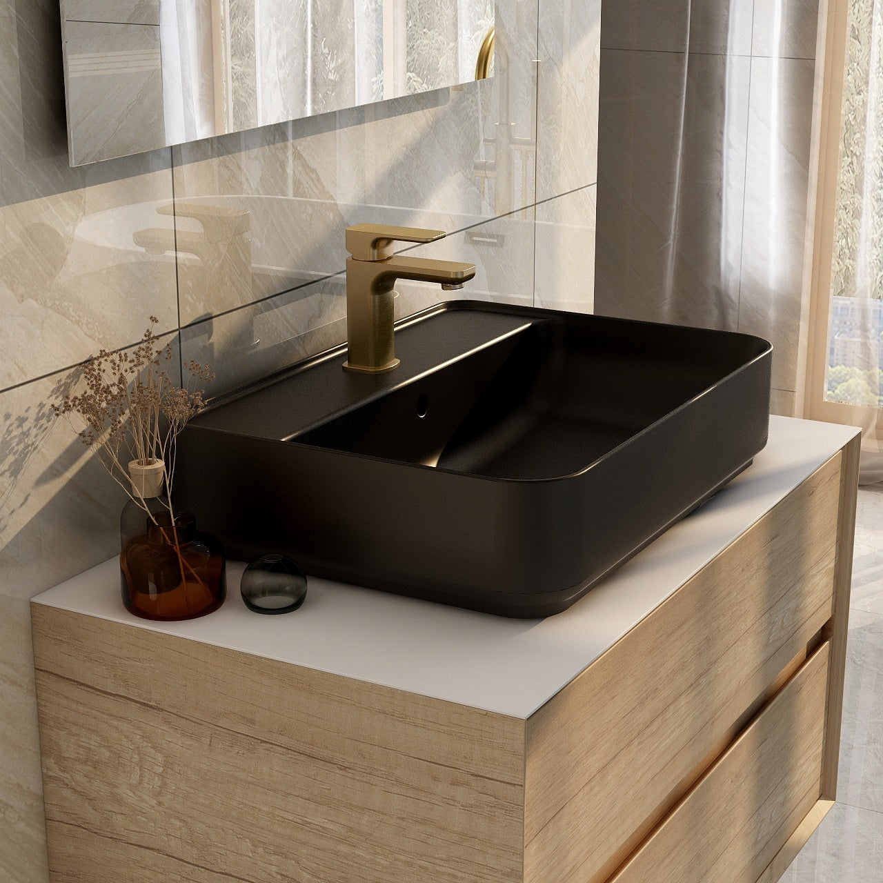 Grace Quartz stone 900mm worktop in solid white