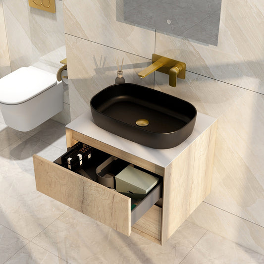 Grace black countertop slimline basin