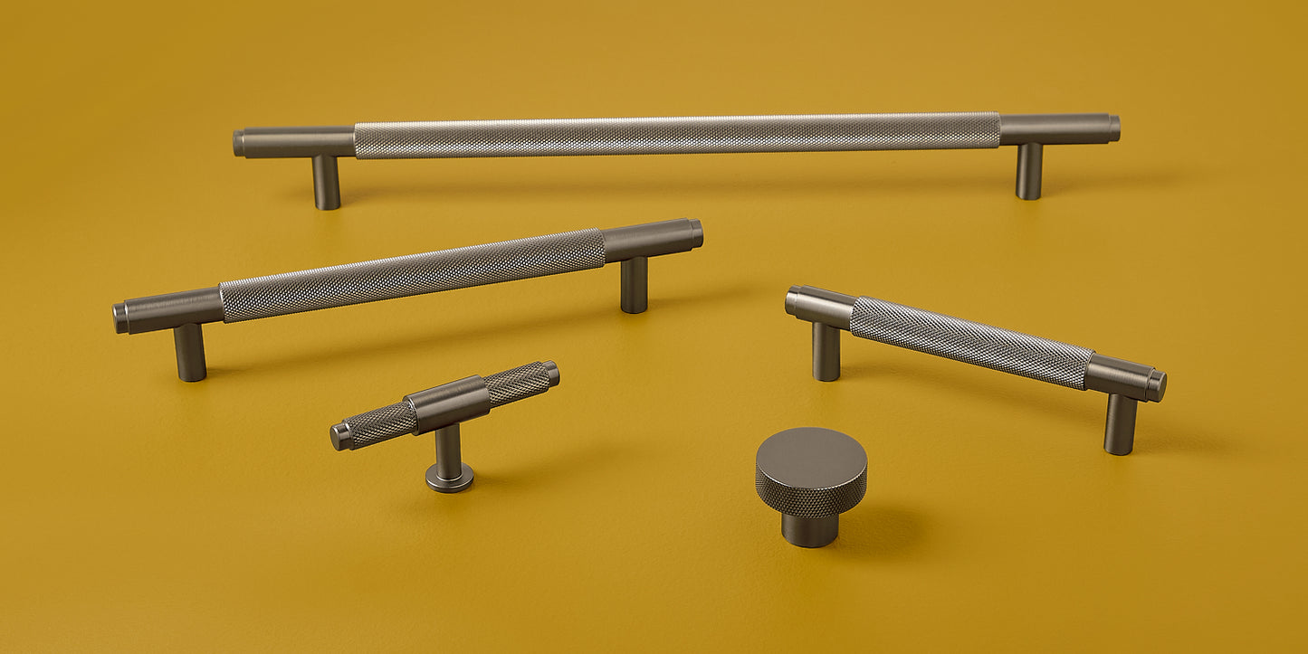 Knurled T Bar 95mm Handle Gunmetal