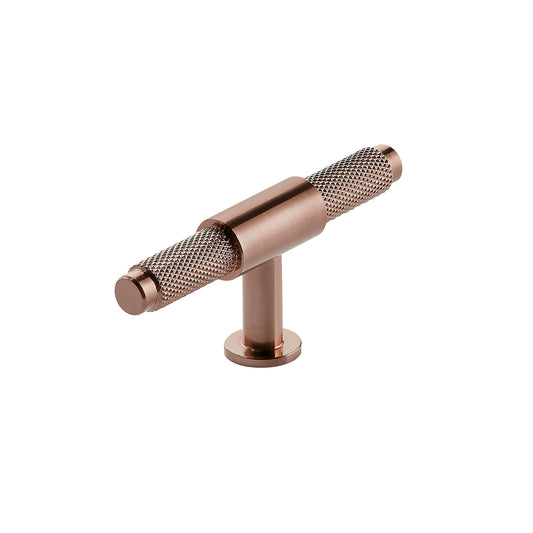 Knurled T Bar 95mm Handle Brushed Bronze