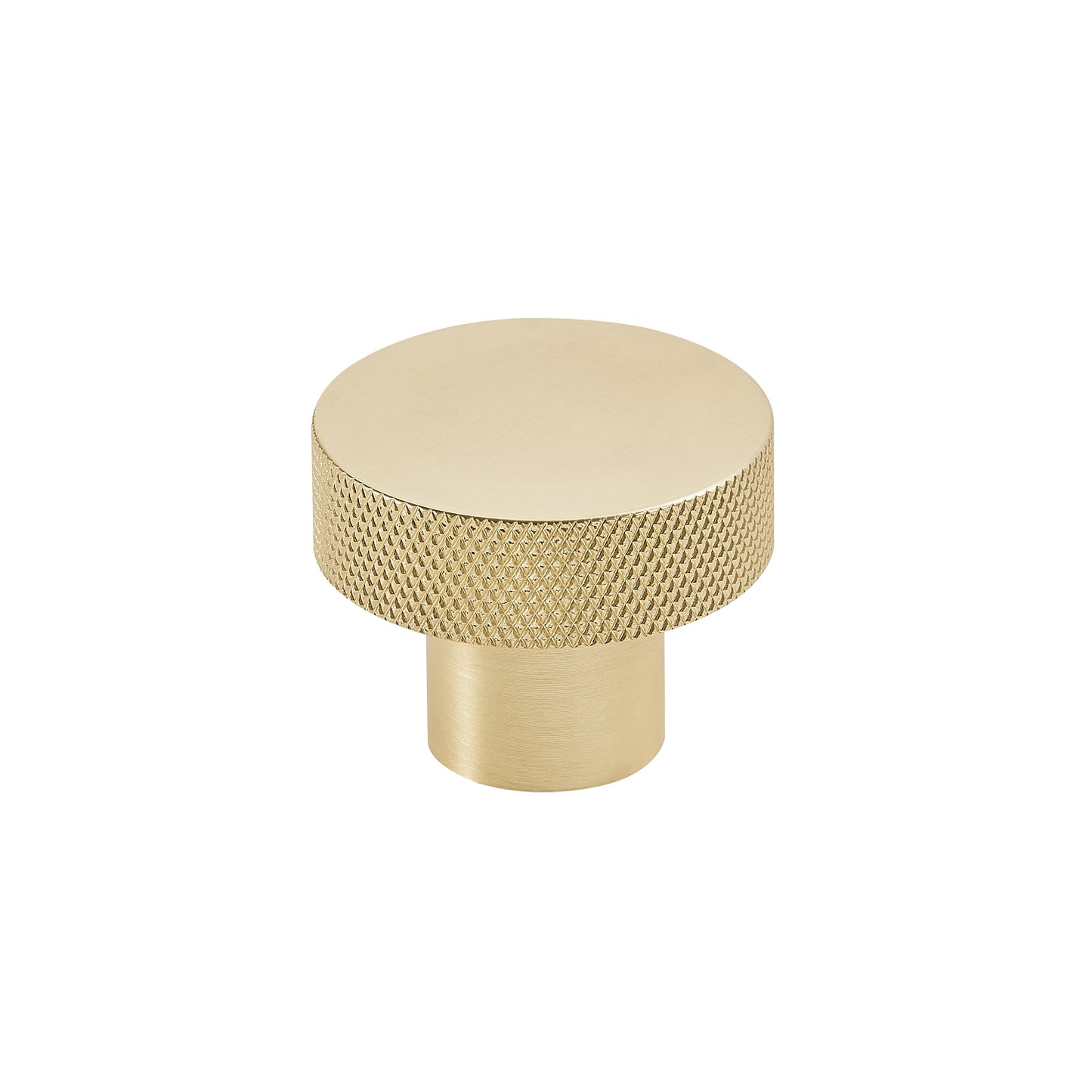 Knurled Round 42.5mm Brushed Brass