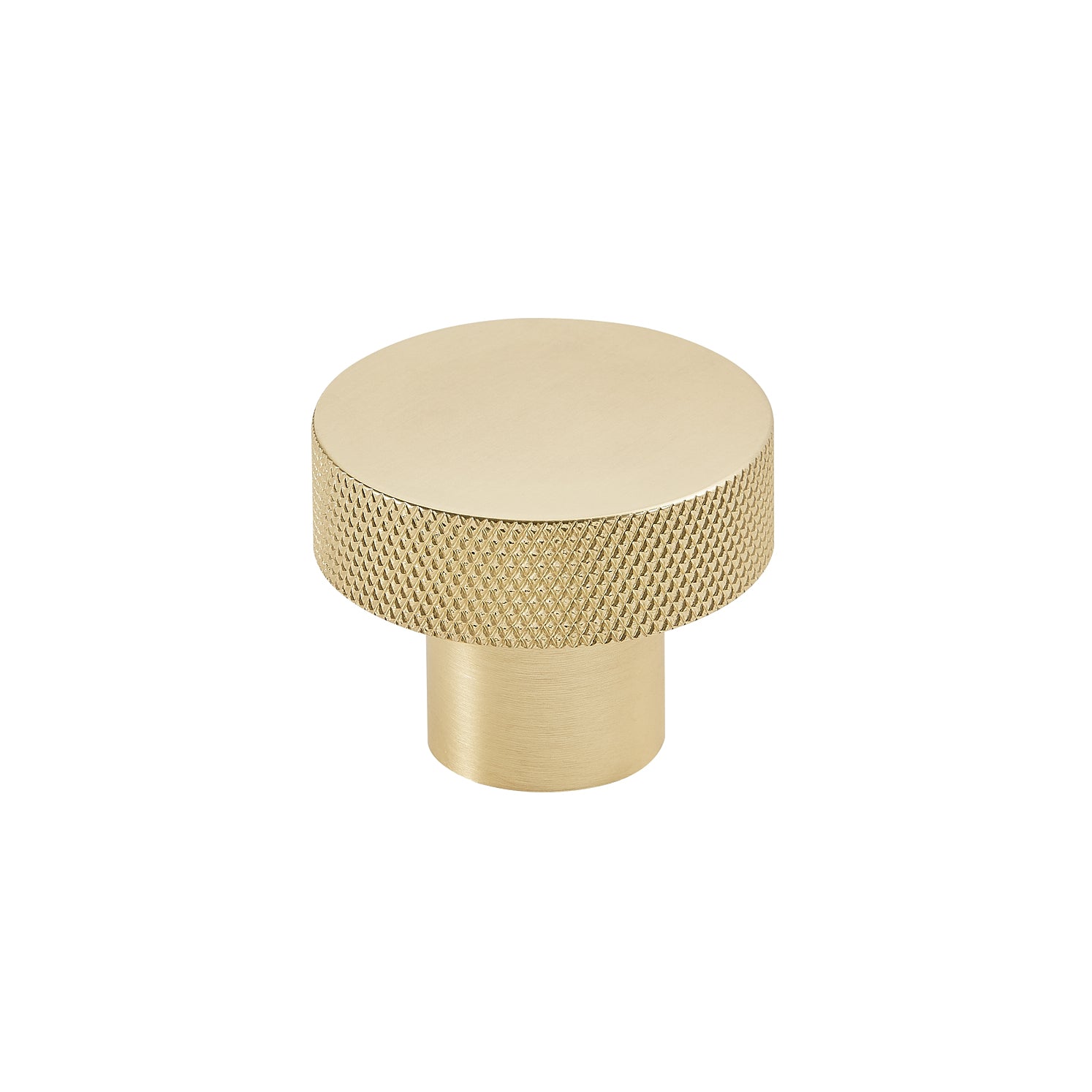 Knurled Round 42.5mm Brushed Brass