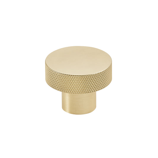 Knurled Round 42.5mm Brushed Brass