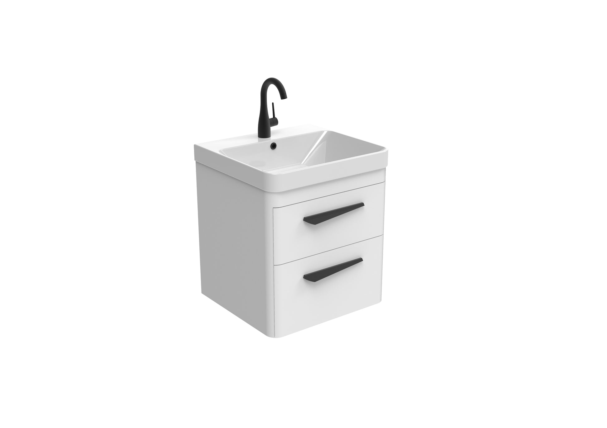 HYDE 50cm 2 drawer wall mounted unit