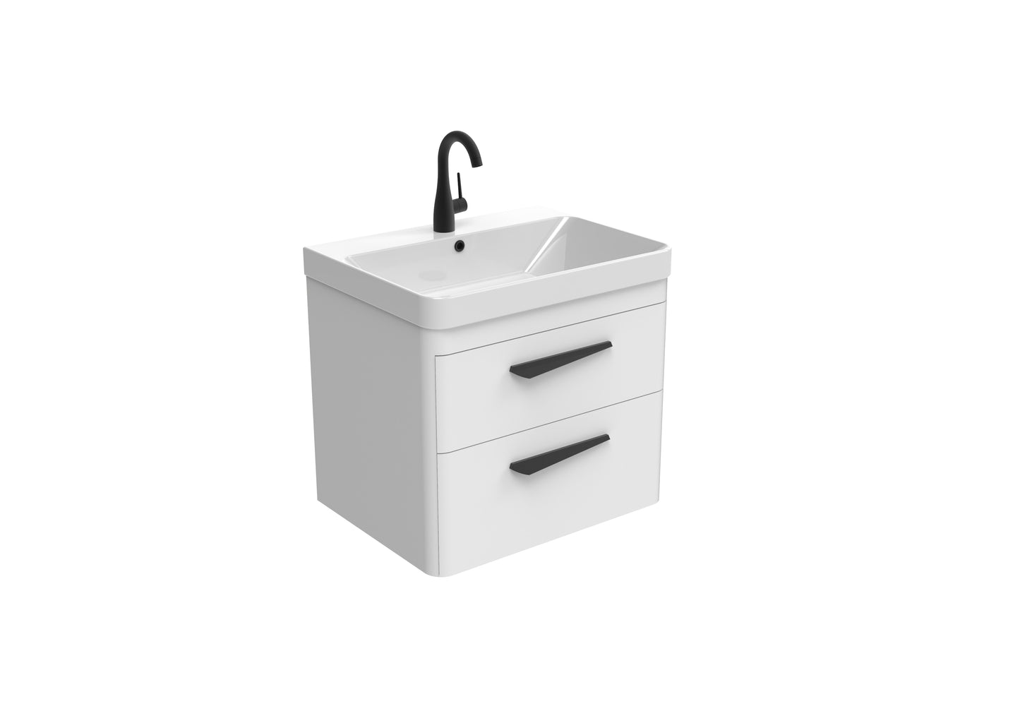 HYDE 60cm 2 drawer wall mounted unit