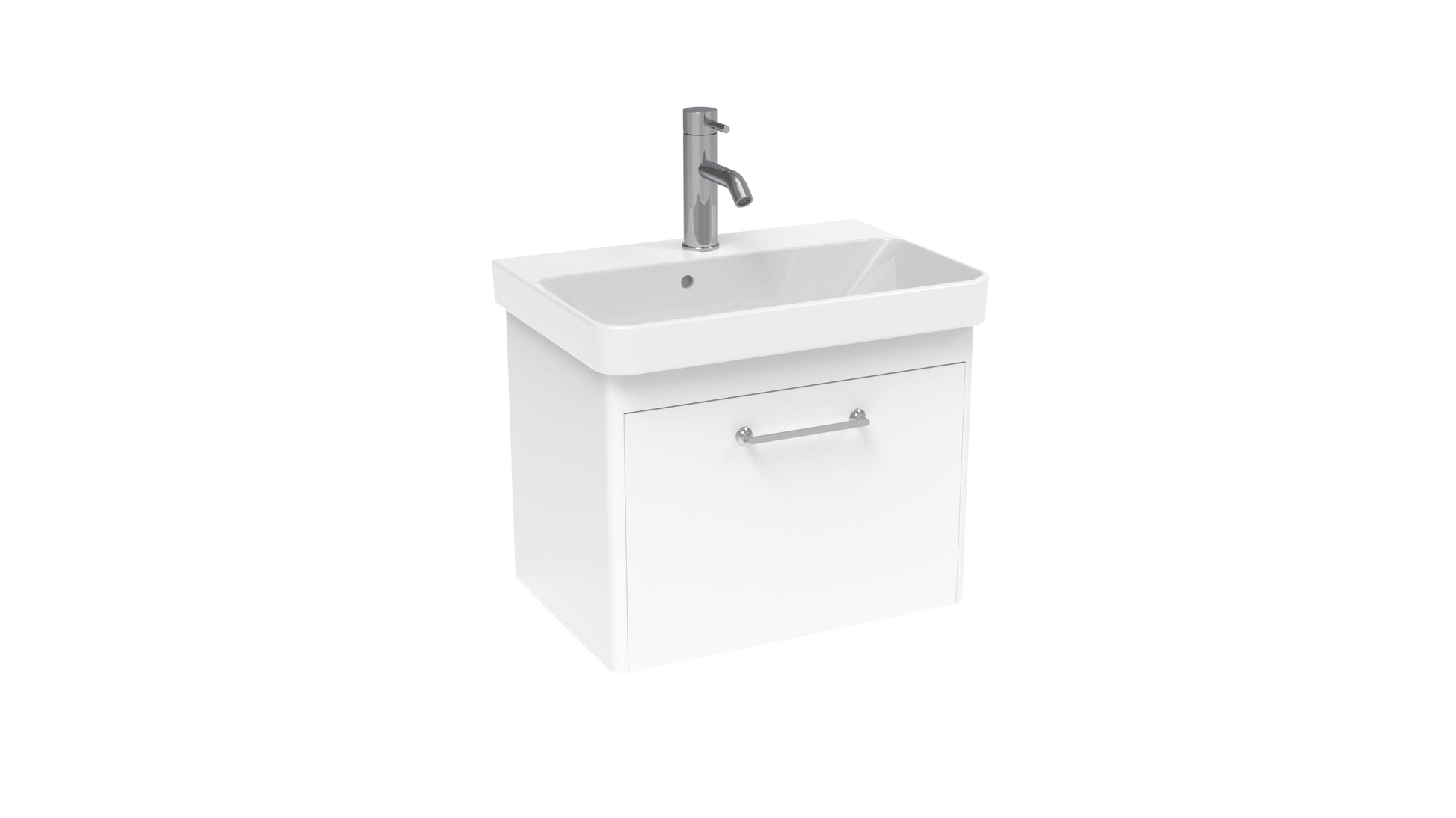 HYDE LITE 55x37cm washbasin & 1 drawer wall mounted unit