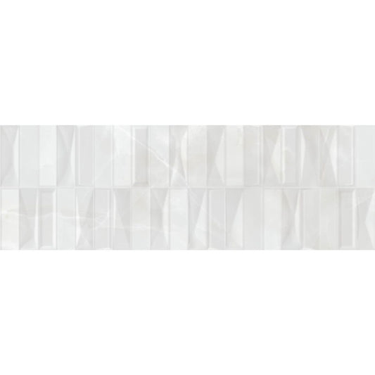 Passetto White Decor Gloss Ceramic Tile 600x200mm
