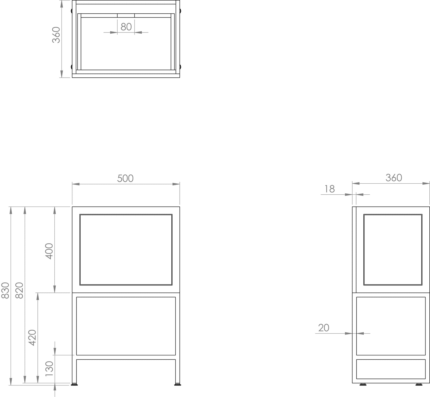 Saneux KINGSBURY 50cm 1 Drawer Floor Standing Unit