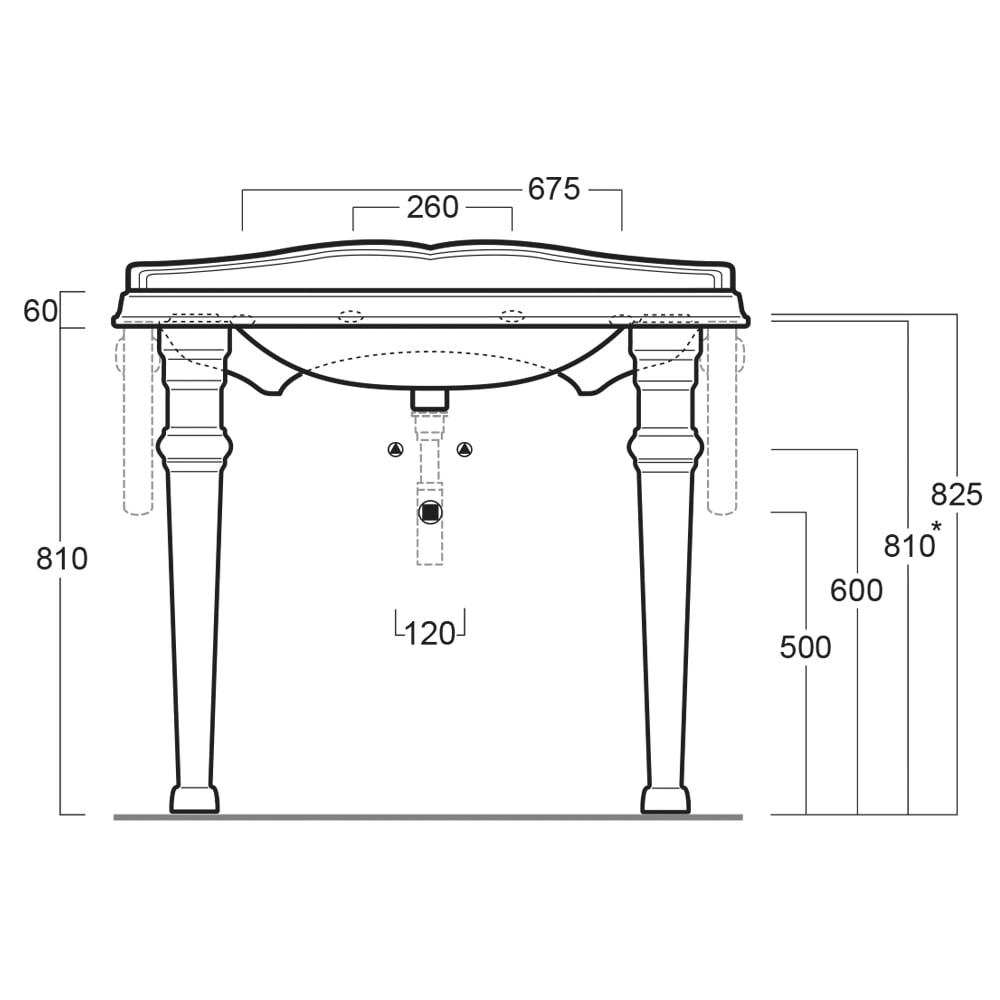 Alaric Console Basin with Ceramic Legs