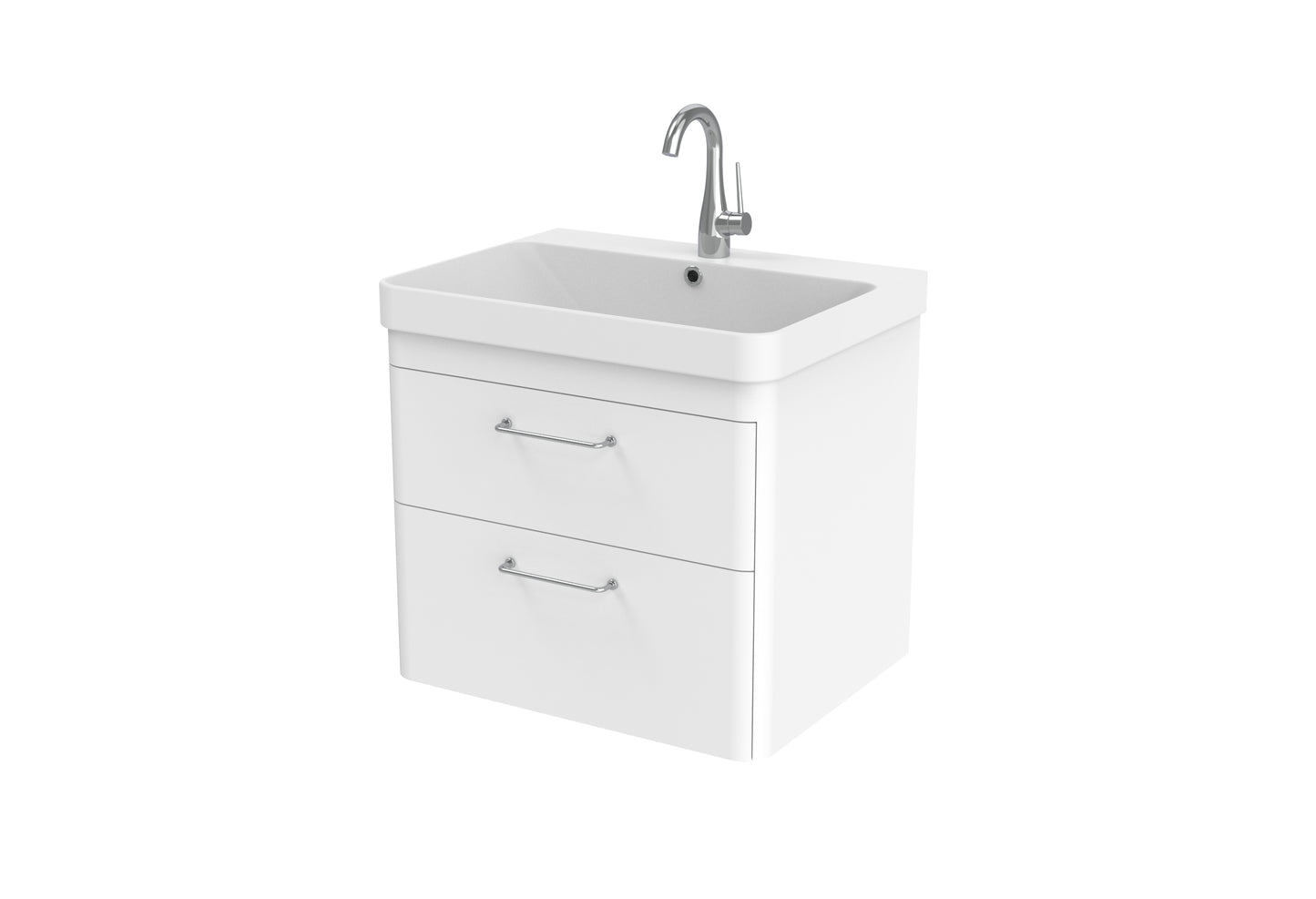 HYDE 60cm 2 drawer wall mounted unit