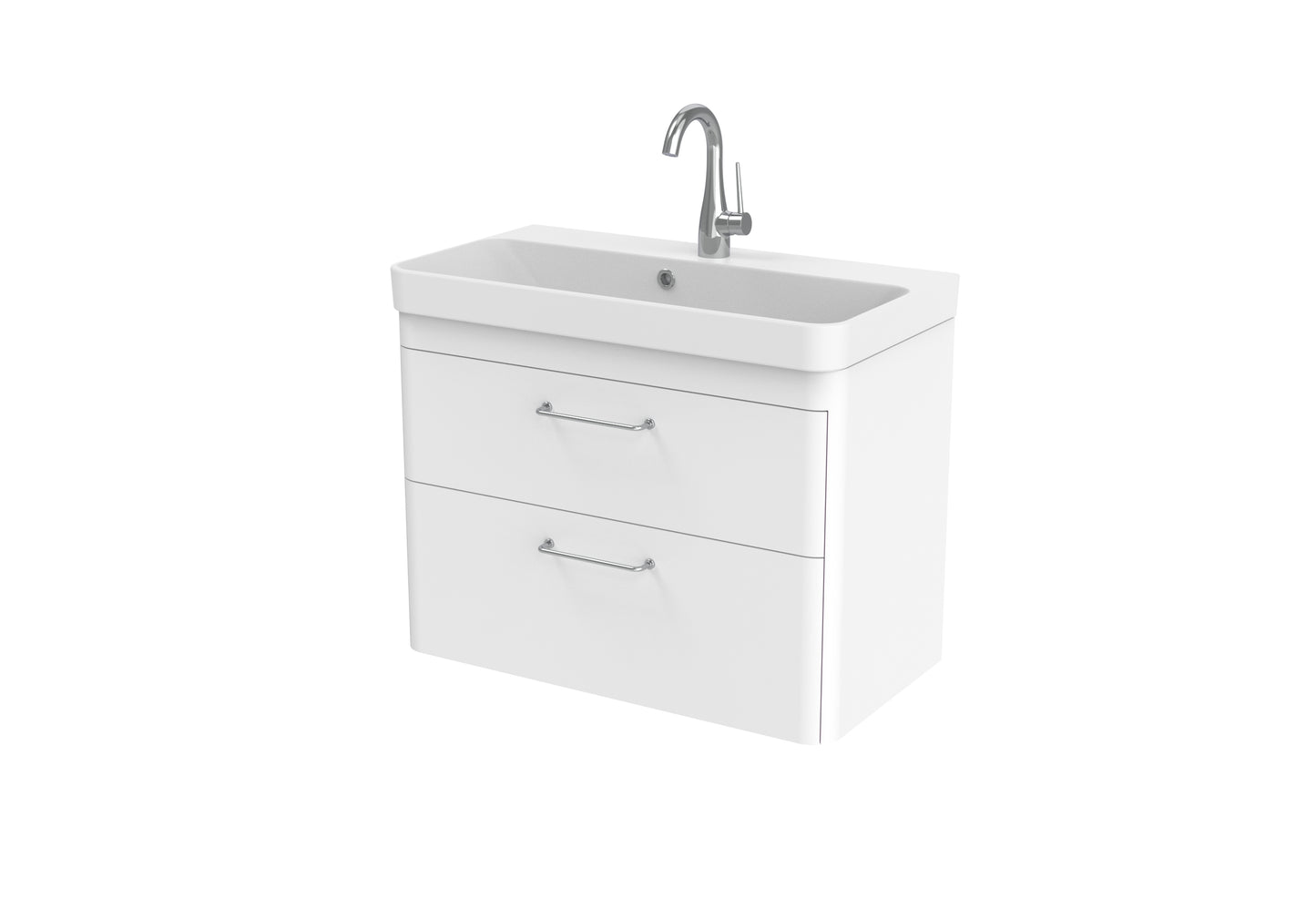 HYDE 70cm 2 drawer wall mounted unit