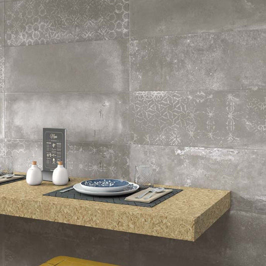 Fabrika Taupe Patterned Ceramic Tile 250x750mm